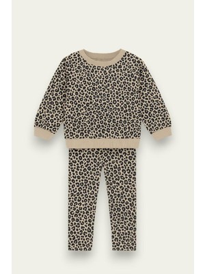 Öykü Kids Kız Çocuk Desenli Ikili Takım (Sweatshirt + Tayt)