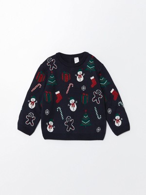 Lc Waikiki Yeni Sezon Bisiklet Yaka Yılbaşı Temalı Kız Çocuk Triko Kazak