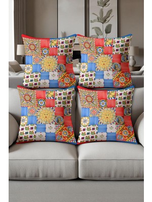 Dolce Mariee Dijital Baskılı Yumuşak Dokulu 4’lü Kırlent Kılıfı Takımı (43X43 Cm) KRL0064