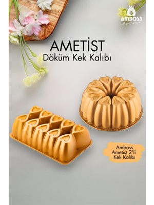 Amboss Ametist 2 Parça Döküm Kek Kalıbı ( Gold )