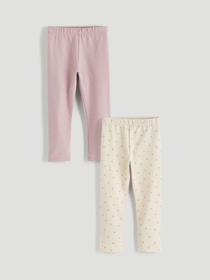 Lc Waikiki Yeni Sezon Beli Lastikli Kız Çocuk Tayt 2'li