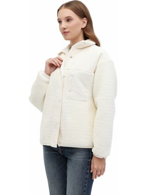 Lumberjack Ekru Kadın Mont WL 6REGINA 6GF1003 5PR Rahat Kesim Uzun Kollu Günlük Stil