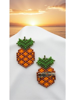 Seard Miyuki Boncuk El Yapımı Ananas Broş - Yaka Iğnesi
