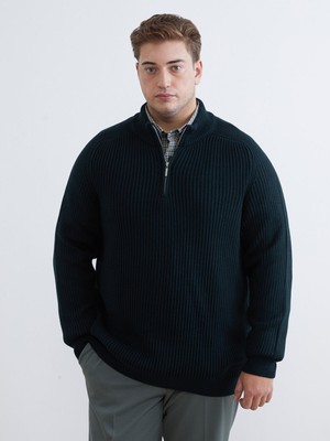 Lc Waikiki Yeni Sezon Büyük Beden Dik Yaka Erkek Triko Kazak