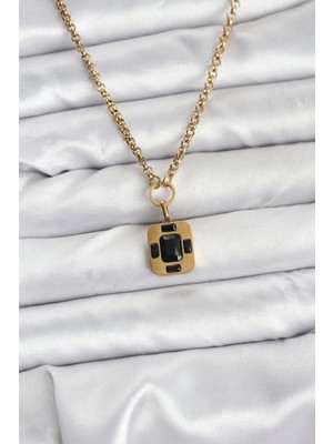 Marsilyan 316L Çelik Zincir Gold Renk Vintage Model Kadın Kolye - TJ-BKO10687