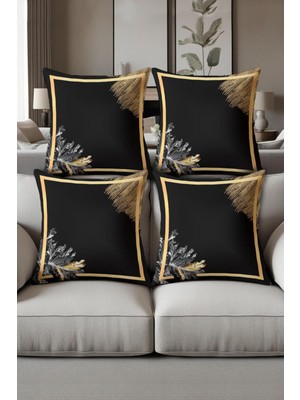 Dolce Mariee Dijital Baskılı Yumuşak Dokulu 4’lü Kırlent Kılıfı Takımı (43X43 Cm) KRL0027