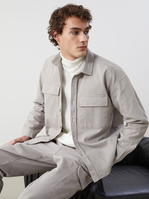 Lc Waikiki Yeni Sezon Rahat Kalıp Uzun Kollu Gabardin Erkek Gömlek Ceket