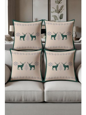 Dolce Mariee Dijital Baskılı Yumuşak Dokulu 4’lü Kırlent Kılıfı Takımı (43X43 Cm) KRL0046