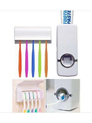 Bulut Otomatik Diş Macunu Sıkacağı 5 Adet Fırçalık Yeri Otomatik Macun Sıkma Aleti Aparatı