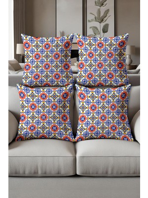 Dolce Mariee Dijital Baskılı Yumuşak Dokulu 4’lü Kırlent Kılıfı Takımı (43X43 Cm) KRL0066
