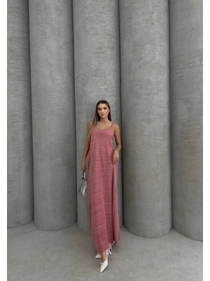 Bosel Piliseli Uzun Elbise