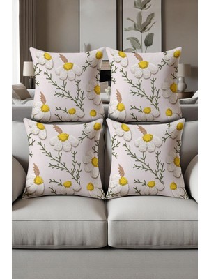 Dolce Mariee Dijital Baskılı Yumuşak Dokulu 4’lü Kırlent Kılıfı Takımı (43X43 Cm) KRL0081