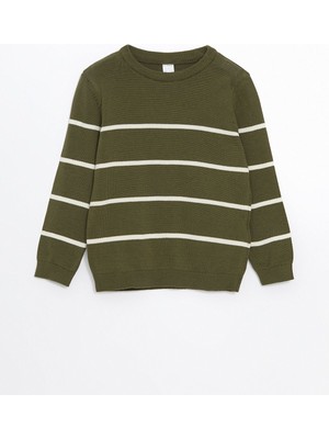 Lc Waikiki Yeni Sezon Bisiklet Yaka Çizgili Triko Erkek Çocuk Kazak