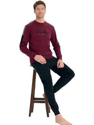 Over Sleep by Poleren Over Sleep 2225 Erkek Kışlık Interlok Pijama Takım