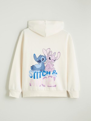Lc Waikiki Yeni Sezon Stitch ve Angel Baskılı Kız Çocuk Kalın Sweatshirt