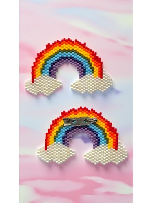 Seard Miyuki Boncuk El Yapımı Gökkuşağı Broş - Yaka Iğnesi