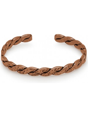 Tesbihane Kadın Bakır Bileklik - Taşlamalı Burma Model - Otantik Tasarım - Ayarlanabilir Yapı