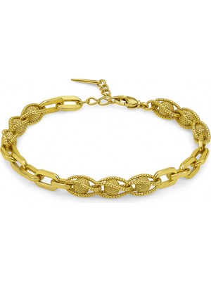 Tesbihane Kadın Xuping Bileklik - Italyan Seyrek Küp Model - Tigers Eye Detaylı - Altın Renk