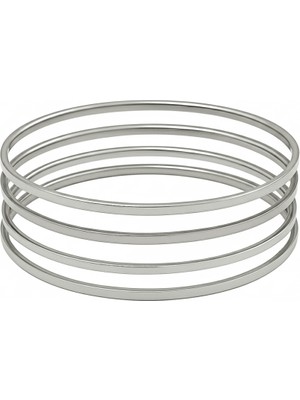 Tesbihane Kadın Çelik Ajda Bileklik - 4 Lü Model - Gümüş Renk