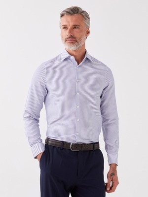 Lc Waikiki Yeni Sezon Slim Fit Uzun Kollu Çizgili Gabardin Erkek Gömlek