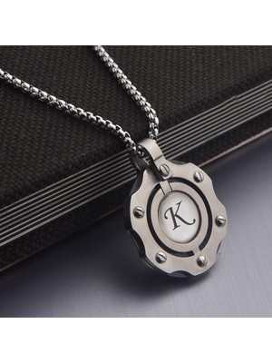 Special Harfli Çift Taraflı Çelik Kolye Takı Kişiye Özel Hediyelik Aksesuar