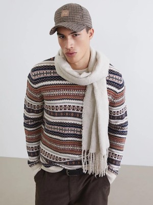 LC Waikiki Bisiklet Yaka Desenli Erkek Triko Kazak  (W5)
