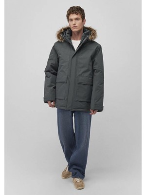 Mavi Kapüşonlu Yeşil Parka 0110472-71598