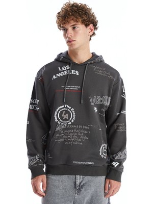 Lc Waikiki Yeni Sezon Uzun Kollu Baskılı Erkek Kalın Hoodie