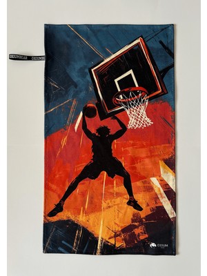 Oxium Bear Mikrofiber, Basketbol Spor Havlusu 40X75 Asılabilir, Pamuklu, Hızlı Kuruma Özel Tasarım- Dunk