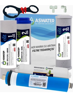 Aswater Ihlas Aura Cebilon Compact ve Tüm Açık Kasa Cihazlar ile Uyumlu 5'li Elite Filtre Seti Vontron