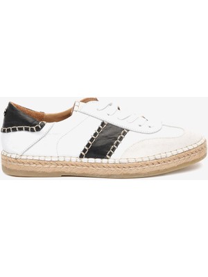 Greyder Kadın Bej Süet Beyaz Hakiki Deri Sneaker Ayakkabı 5Y2SA59275