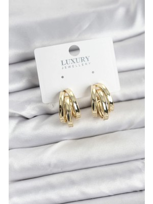 Mey İthalat Bfs Pirinç Gold Renk Vintage Halka Model Kadın Küpe