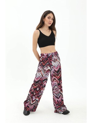 Isawella Dalga Desenli Pantolon - Mor
