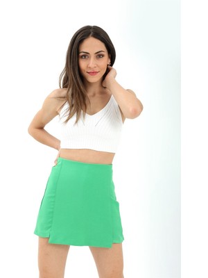 Isawella Etek Görünümlü Şort Etek - Yeşil