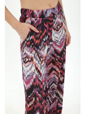 Isawella Dalga Desenli Pantolon - Mor