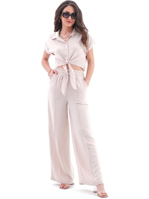 Isawella Önden Bağlamalı Aerobin Ikili Takım - Bej