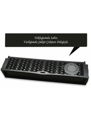 Tesbihane Özel Mesaj Yazılı Siyah Ahşap Elegance Hediye Tesbih Kutusu - M4