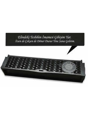 Tesbihane Özel Mesaj Yazılı Siyah Ahşap Elegance Hediye Tesbih Kutusu - M6