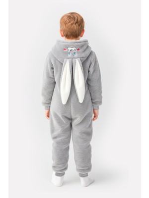 Lorian's Welsoft Gri Tavşan Yumuşak Peluş Fermuarlı Bebek ve Uyku Tulumu - 4 Yaş