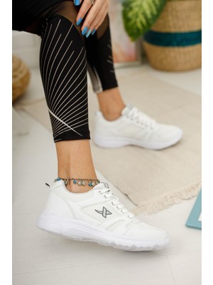 Bukond Unisex Siyah Beyaz Günlük Rahat Yürüyüş Ayakkabısı File Detaylı Sneaker Spor Ayakkabı