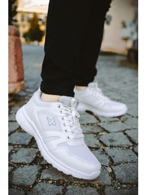 Bukond Unisex Siyah Beyaz Günlük Rahat Yürüyüş Ayakkabısı File Detaylı Sneaker Spor Ayakkabı