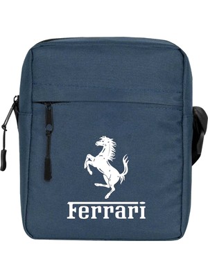 Zepplin Giyim Ferari Logo Omuz Çantası Fermuarlı Lacivert Renk