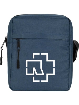 Zepplin Giyim Rammstein Logo Omuz Çantası Fermuarlı Lacivert Renk