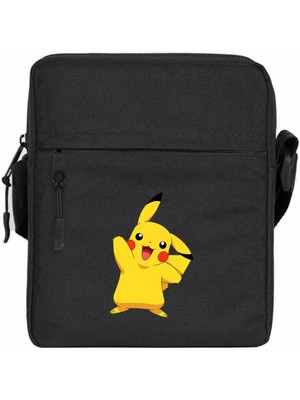 Zepplin Giyim Pokemon Pikachu Omuz Çantası Fermuarlı Siyah Renk