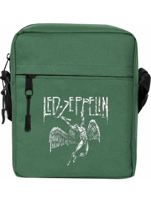 Zepplin Giyim LED Zeppelin Failing Angel Omuz Çantası Fermuarlı Yeşil Renk