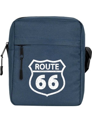 Zepplin Giyim ROUTE66 Logo Omuz Çantası Fermuarlı Lacivert Renk
