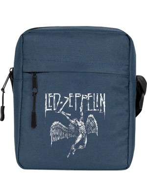 Zepplin Giyim LED Zeppelin Failing Angel Omuz Çantası Fermuarlı Lacivert Renk