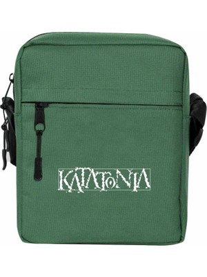 Zepplin Giyim Katatonia Logo Omuz Çantası Fermuarlı Yeşil Renk