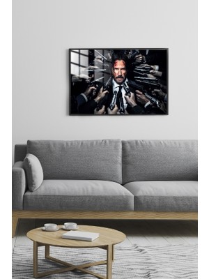 Hediye Metal Baskı John Wick Çerçeveli Metal Poster Tablo