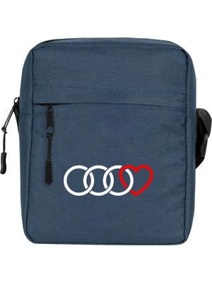 Zepplin Giyim 3 Audi Rings Hearth Omuz Çantası Fermuarlı Lacivert Renk